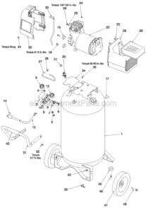 Page A Diagram and Parts List for CPF6025VP Type 1 Porter Cable Compressor